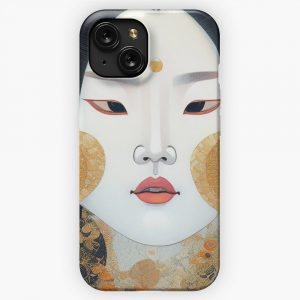 Enigmatic Geisha Gaze iPhone 15 Slim Phone Case Cover