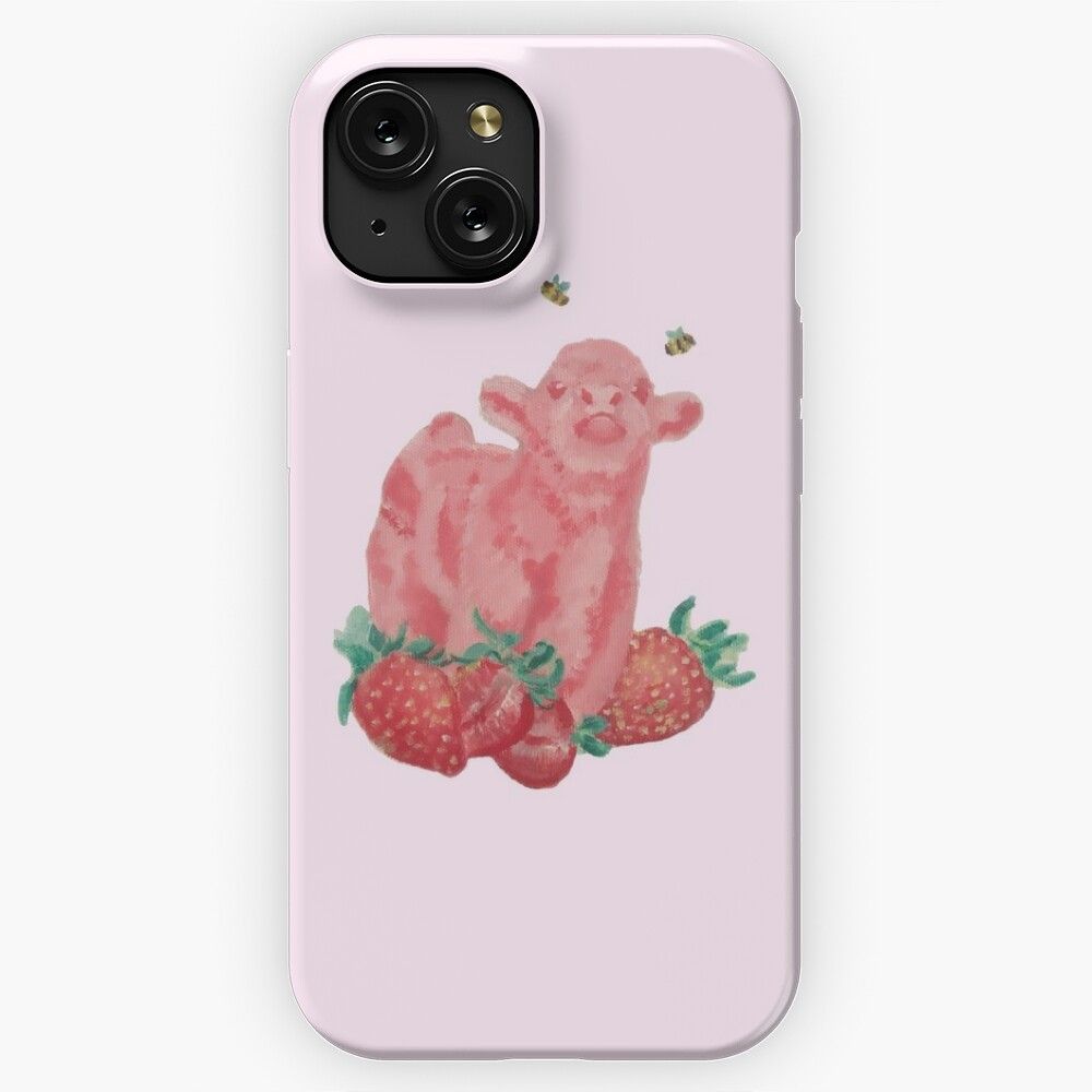 Everything Else Strawberry Cow iPhone 15 Slim Phone Case Cover