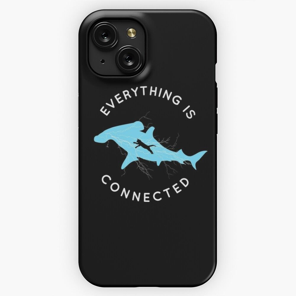 Everything Is Connected Shirt Cat Shark iPhone 15 Slim Phone Case Cover