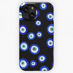 Evil Eyes On Black iPhone 15 Slim Phone Case Cover