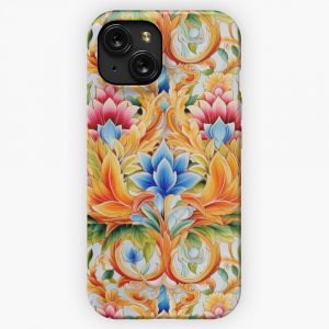 Exquisite Thai Traditional Kanok Watercolor Art For Fashion 10 iPhone 15 Slim Phone Case Cover