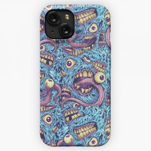 Eyeballs And Teeth Pattern iPhone 15 Slim Phone Case Cover
