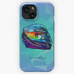 F1 2021 Lewis Hamilton Rainbow Qatar Saudi Gp Mercedes Crash Helmet Artwork iPhone 15 Slim Phone Case Cover