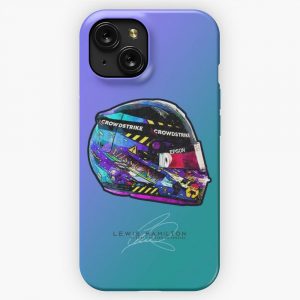 F1 2021 Lewis Hamilton Special British Gp Mercedes Crash Helmet Artwork iPhone 15 Slim Phone Case Cover