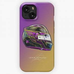 F1 2021 Lewis Hamiltons Mercedes Crash Helmet Artwork iPhone 15 Slim Phone Case Cover