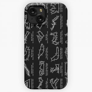 F1 Race Tracks White Stencil No Background iPhone 15 Slim Phone Case Cover