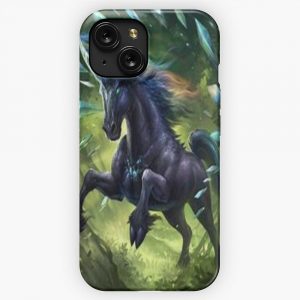 Fantasy Animals The Legendary Black Unicorn iPhone 15 Slim Phone Case Cover