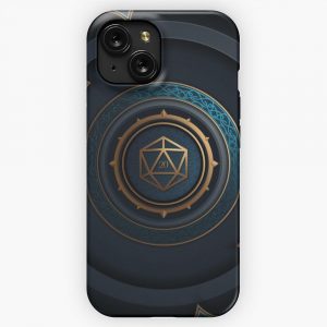 Fantasy Polyhedral D20 Dice Lock iPhone 15 Slim Phone Case Cover