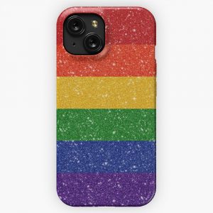 Faux Glitter Lgbtq Pride Rainbow Flag Background iPhone 15 Slim Phone Case Cover