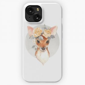 Fawn With Yellow Roses iPhone 15 Slim Phone Case Cover