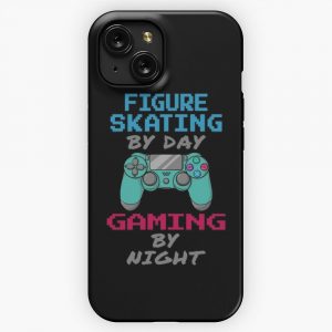 Figure Skating By Day Gaming By Night iPhone 15 Slim Phone Case Cover