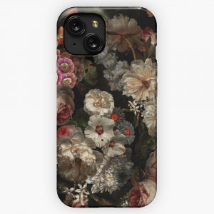 Flemish Masters Vintage Midnight Botanical Garden Pattern iPhone 15 Slim Phone Case Cover