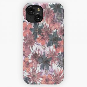 Flirty Wildflower Potpourri Pressed Flower Collage iPhone 15 Slim Phone Case Cover