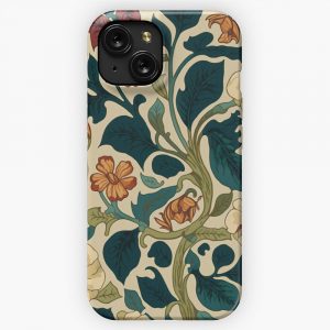 Floral Garden Botanical Print With Fall Flowers And Leaves iPhone 15 Slim Phone Case Cover