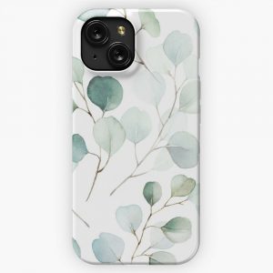 Floral Geenery Eucalyptus Leaves iPhone 15 Slim Phone Case Cover