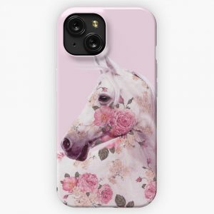 Floral Horse iPhone 15 Slim Phone Case Cover