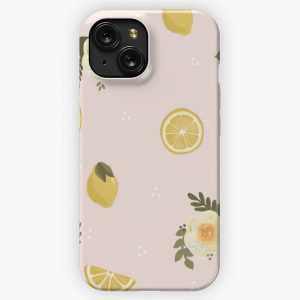 Floral Lemon Print iPhone 15 Slim Phone Case Cover