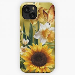 Floral Sunflower iPhone 15 Slim Phone Case Cover