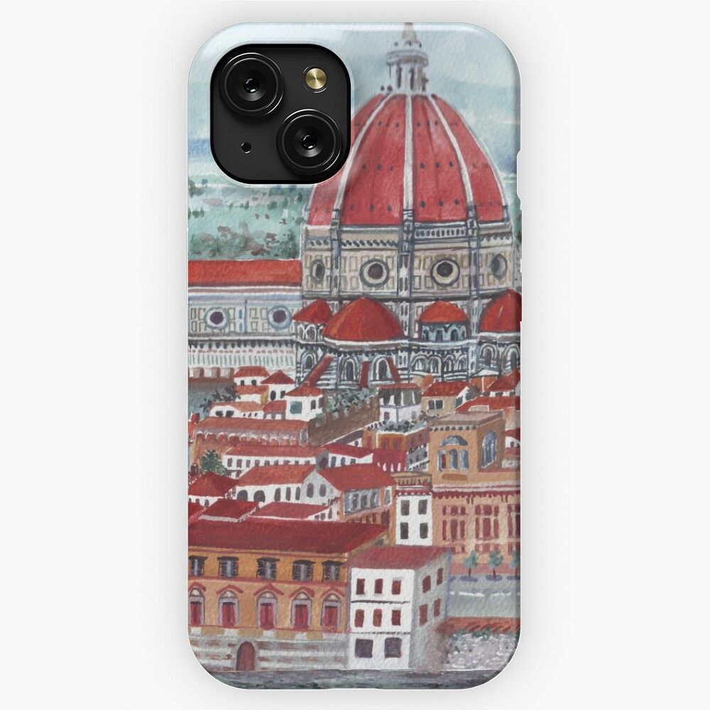 Florence Illustration In Watercolor iPhone 15 Slim Phone Case Cover