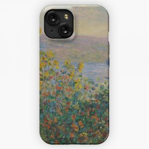 Flower Beds At Vetheuil By Claude Monet iPhone 15 Slim Phone Case Cover