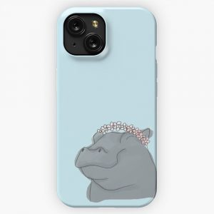 Flower Crown Hippo iPhone 15 Slim Phone Case Cover
