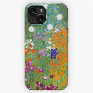Flower Garden By Gustav Klimt Vintage Floral iPhone 15 Slim Phone Case Cover