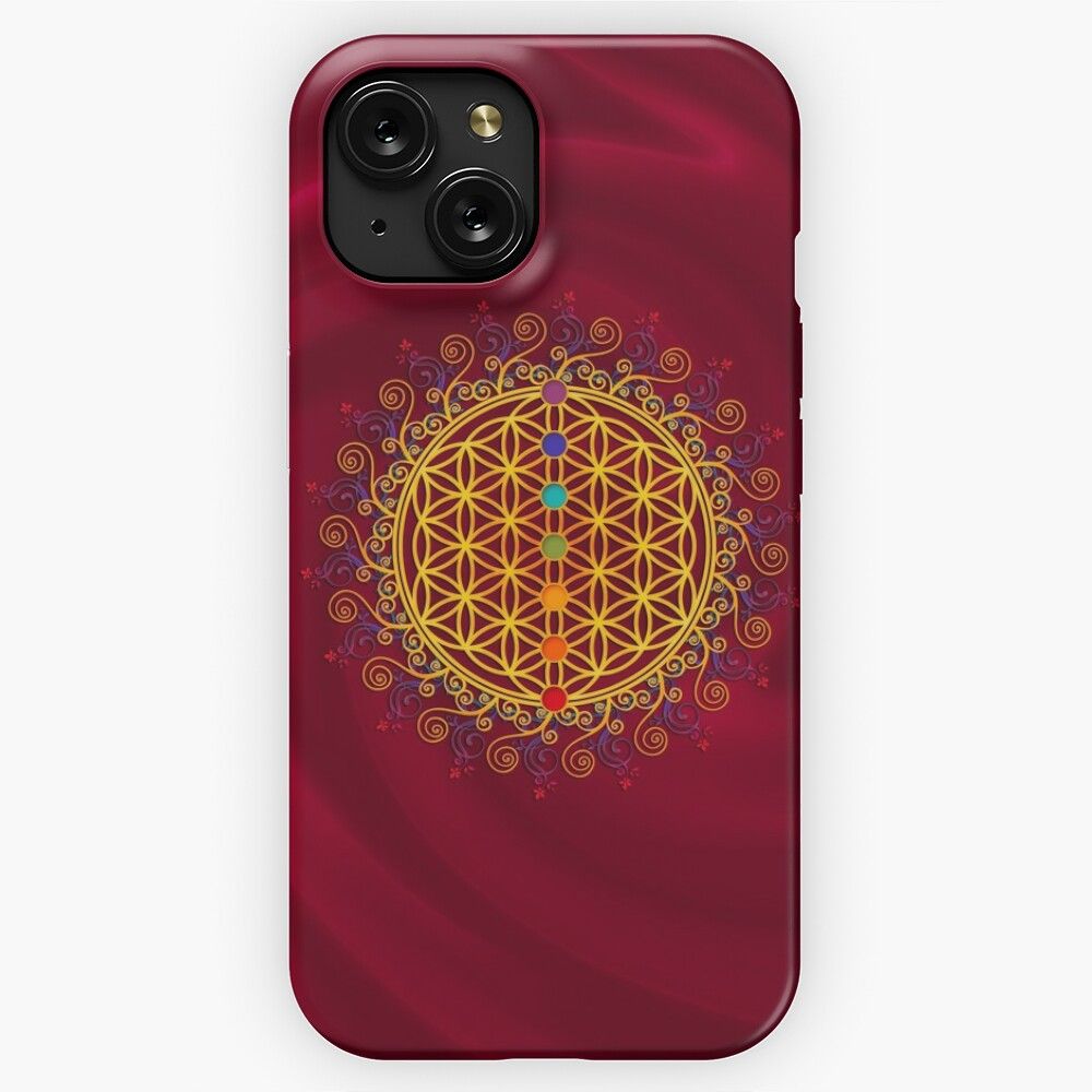Flower Of Life Chakras Spirituality Yoga Zen iPhone 15 Slim Phone Case Cover