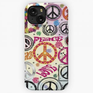 Flower Power Peace And Love Hippie iPhone 15 Slim Phone Case Cover
