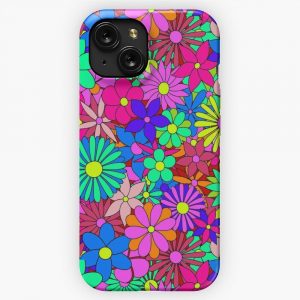 Flower Power Retro Style Hippy Flowers 2 iPhone 15 Slim Phone Case Cover