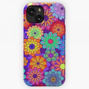 Flower Power Retro Style Hippy Flowers 3 iPhone 15 Slim Phone Case Cover