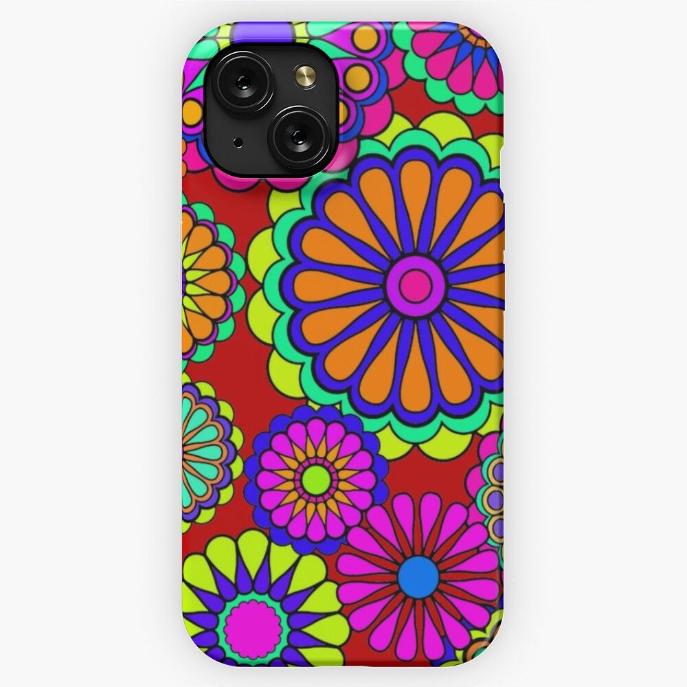 Flower Power Retro Style Hippy Flowers iPhone 15 Slim Phone Case Cover