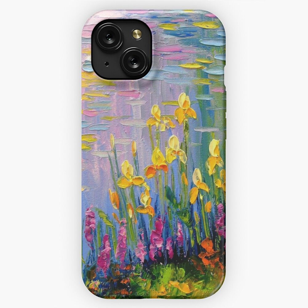 Flowers By The Pond iPhone 15 Slim Phone Case Cover