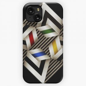 Folded Colorful Shapes Geometric Painting Omar Rayo Op Art iPhone 15 Slim Phone Case Cover