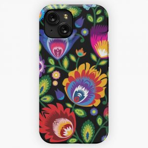Folk Flowers Arrangement iPhone 15 Slim Phone Case Cover