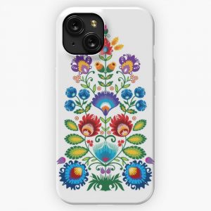 Folklore From Lowicz Wycinanki White Background iPhone 15 Slim Phone Case Cover