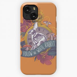 Follow The White Rabbit Skeleton iPhone 15 Slim Phone Case Cover