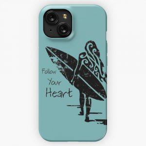 Follow Your Heart Surfing Girl iPhone 15 Slim Phone Case Cover