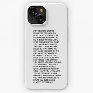 For What Its Worth F Scott Fitzgerald Quote iPhone 15 Slim Phone Case Cover