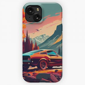 Ford Mustang Chargeback 1968 Car Beautiful Painting Illustration iPhone 15 Slim Phone Case Cover