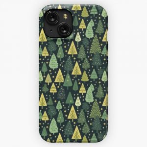 Forest Seamless Pattern Tree Nature Landscape Botanical Plant Leaf Mountain Outdoors Hiking Camping iPhone 15 Slim Phone Case Cover