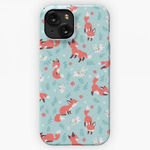 Fox And Bunny Pattern iPhone 15 Slim Phone Case Cover