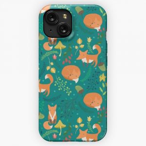 Foxes Pattern iPhone 15 Slim Phone Case Cover