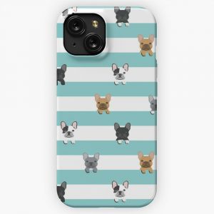 French Bulldog Stripes iPhone 15 Slim Phone Case Cover