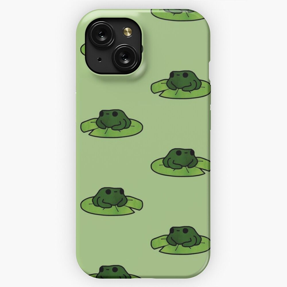 Frog On Lilypad Doodle iPhone 15 Slim Phone Case Cover