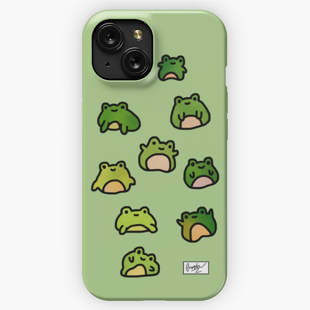 Frogs Doodle iPhone 15 Slim Phone Case Cover