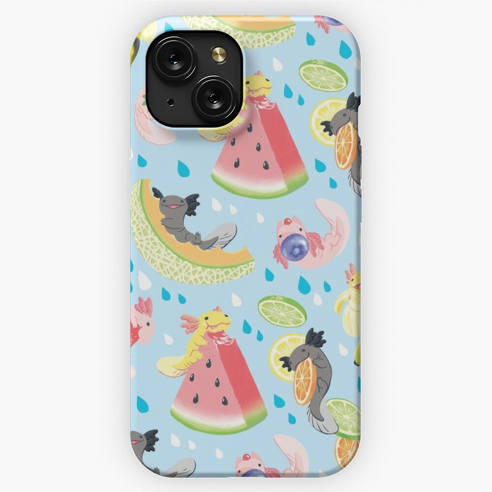 Fruity Fresh Snaxolotls Pattern iPhone 15 Slim Phone Case Cover