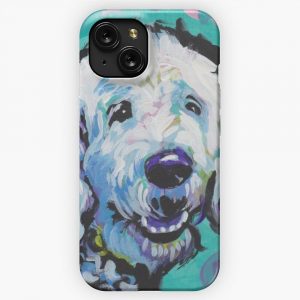Fun Labradoodle Doodle Dog Bright Colorful Pop Art iPhone 15 Slim Phone Case Cover