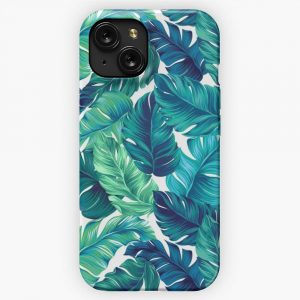 Funky Banana Leaf Pattern iPhone 15 Slim Phone Case Cover