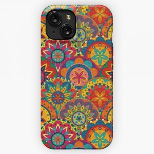 Funky Retro Mandala Pattern iPhone 15 Slim Phone Case Cover