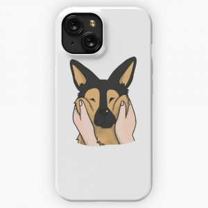Funny Chubby Cheeks German Shepherd iPhone 15 Slim Phone Case Cover